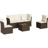 Image de vidaXL Ensemble de salon de jardin 6 pièces avec coussins Marron Poly Rattan