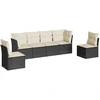 Image de vidaXL Ensemble de salon de jardin 6 pièces avec coussins noir poly rotin