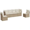 Image de vidaXL Ensemble de salon de jardin 6 pièces avec coussins Beige Poly Rattan