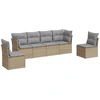 Image de vidaXL Ensemble de salon de jardin 6 pièces avec coussins Beige Poly Rattan