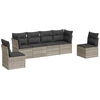 Image de vidaXL Ensemble de salon de jardin 6 pièces avec coussins gris clair Poly rotin