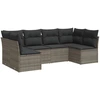 Image de vidaXL Ensemble de salon de jardin 6 pièces avec coussins Gris Poly rotin