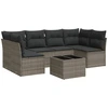 Image de vidaXL Ensemble de salon de jardin 7 pièces avec coussins Gris Poly rotin