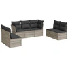 Image de vidaXL Ensemble de salon de jardin 7 pièces avec coussins gris clair Poly rotin