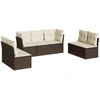Image de vidaXL Ensemble de salon de jardin 7 pièces avec coussins Marron Poly rotin