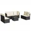 Image de vidaXL Ensemble de jardin canapé 8 pièces avec coussins noir poly rotin
