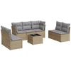 Image de vidaXL Ensemble de jardin canapé 8 pièces avec coussins Beige Poly Rattan