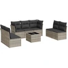 Image de vidaXL Ensemble de jardin canapé 8 pièces avec coussins gris clair Poly rotin