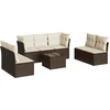 Image de vidaXL Ensemble de jardin canapé 8 pièces avec coussins Marron Poly rotin