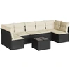 Image de vidaXL Ensemble de jardin canapé 8 pièces avec coussins noir poly rotin