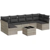 Image de vidaXL Ensemble de jardin canapé 8 pièces avec coussins gris clair Poly rotin