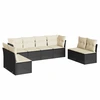 Image de vidaXL Ensemble de jardin canapé 8 pièces avec coussins noir poly rotin