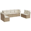 Image de vidaXL Ensemble de jardin canapé 8 pièces avec coussins Beige Poly Rattan