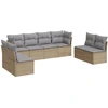 Image de vidaXL Ensemble de jardin canapé 8 pièces avec coussins Beige Poly Rattan
