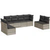 Image de vidaXL Ensemble de jardin canapé 8 pièces avec coussins gris clair Poly rotin
