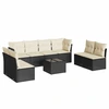 Image de vidaXL Ensemble de salon de jardin 9 pièces avec coussins noir poly rotin