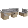 Image de vidaXL Ensemble de salon de jardin 9 pièces avec coussins beige Poly rotin