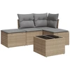 Image de vidaXL Ensemble de salon de jardin 5 pièces avec coussins Beige Poly Rattan