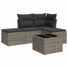 Image de vidaXL Ensemble de salon de jardin 5 pièces avec coussins Gris Poly rotin