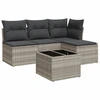 Image de vidaXL Ensemble de salon de jardin 5 pièces avec coussins gris clair Poly rotin