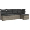 Image de vidaXL Ensemble de salon de jardin 5 pièces avec coussins Gris Poly rotin