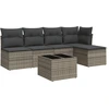 Image de vidaXL Ensemble de salon de jardin 6 pièces avec coussins Gris Poly rotin