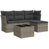 Image de vidaXL Ensemble de salon de jardin 5 pièces avec coussins Gris Poly rotin