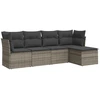 Image de vidaXL Ensemble de salon de jardin 5 pièces avec coussins Gris Poly rotin
