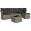 Image de vidaXL Ensemble de salon de jardin 6 pièces avec coussins Gris Poly rotin