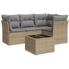 Image de vidaXL Ensemble de salon de jardin 5 pièces avec coussins Beige Poly Rattan