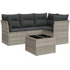 Image de vidaXL Ensemble de salon de jardin 5 pièces avec coussins gris clair Poly rotin