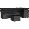 Image de vidaXL Ensemble de salon de jardin 6 pièces avec coussins noir poly rotin
