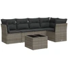 Image de vidaXL Ensemble de salon de jardin 6 pièces avec coussins Gris Poly rotin