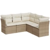 Image de vidaXL Ensemble de salon de jardin 5 pièces avec coussins Beige Poly Rattan