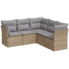 Image de vidaXL Ensemble de salon de jardin 5 pièces avec coussins Beige Poly Rattan