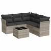 Image de vidaXL Ensemble de salon de jardin 6 pièces avec coussins gris clair Poly rotin