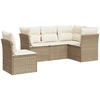 Image de vidaXL Ensemble de salon de jardin 5 pièces avec coussins Beige Poly Rattan