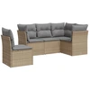Image de vidaXL Ensemble de salon de jardin 5 pièces avec coussins Beige Poly Rattan