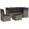 Image de vidaXL Ensemble de salon de jardin 6 pièces avec coussins Gris Poly rotin