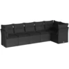 Image de vidaXL Ensemble de salon de jardin 6 pièces avec coussins noir poly rotin