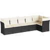 Image de vidaXL Ensemble de salon de jardin 6 pièces avec coussins noir poly rotin