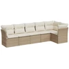 Image de vidaXL Ensemble de salon de jardin 6 pièces avec coussins Beige Poly Rattan