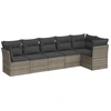 Image de vidaXL Ensemble de salon de jardin 6 pièces avec coussins Gris Poly rotin