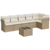 Image de vidaXL Ensemble de salon de jardin 7 pièces avec coussins Beige Poly Rattan