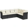 Image de vidaXL Ensemble de salon de jardin 6 pièces avec coussins noir poly rotin