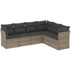 Image de vidaXL Ensemble de salon de jardin 6 pièces avec coussins Gris Poly rotin