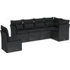 Image de vidaXL Ensemble de salon de jardin 6 pièces avec coussins noir poly rotin