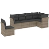 Image de vidaXL Ensemble de salon de jardin 6 pièces avec coussins Gris Poly rotin