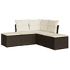 Image de vidaXL Ensemble de salon de jardin 5 pièces avec coussins Marron Poly Rattan