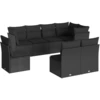 Image de vidaXL Ensemble de jardin canapé 8 pièces avec coussins noir poly rotin